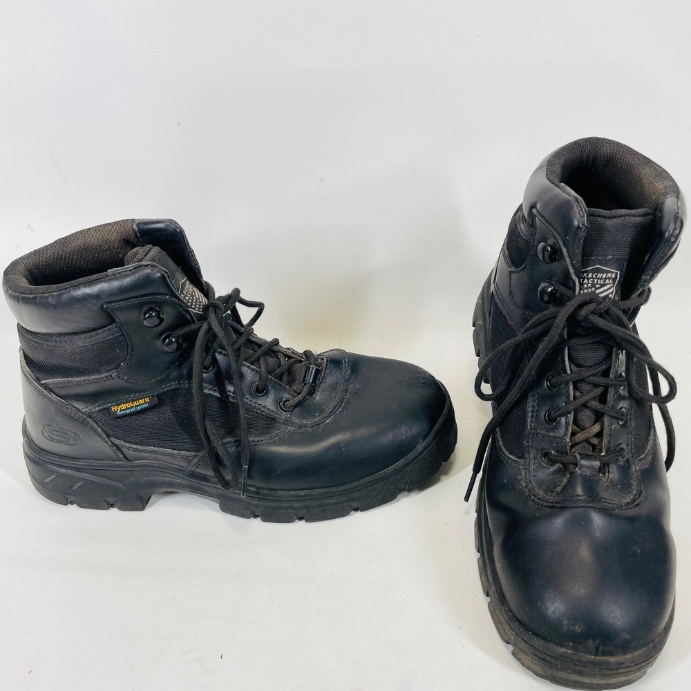 Skechers Tactical Mens Black Waterproof Work Boots 77526W Wide Fit Size 8.5